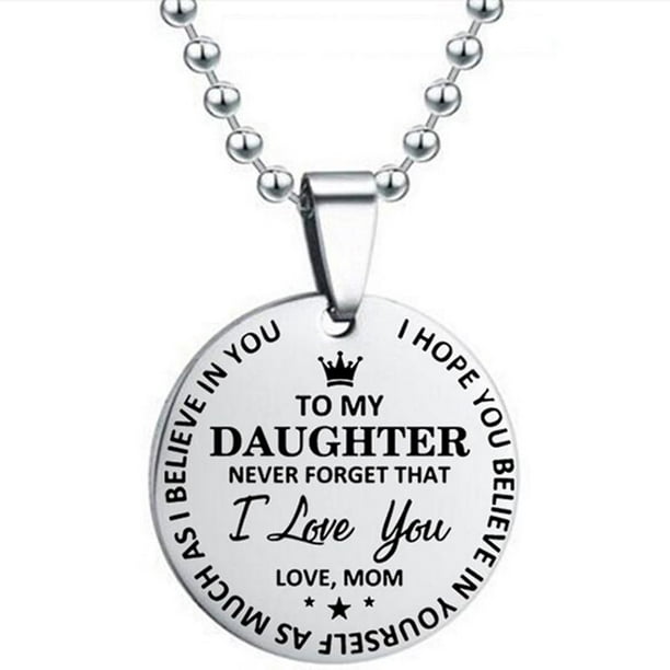 Gifts Necklace Name for Wife to My Jade Always Remember That Mommy Love You You are Braver Than You Believe for Mom Daughter Jewelry 18K Gold Plated 